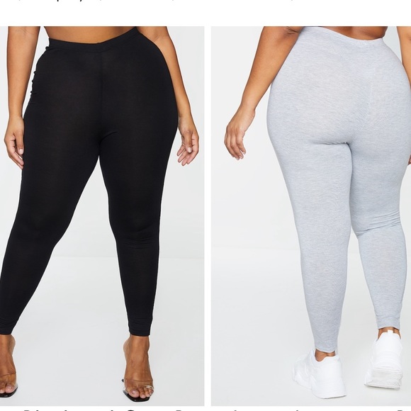 Plus Black and Grey Basic Jersey Legging 2 Pack - Picture 2 of 2